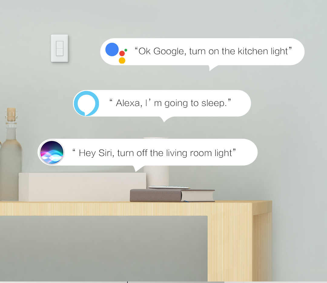 Smart wall switch no neutral compatible with HomeKit Siri, Google Assistant and Amazon Alexa