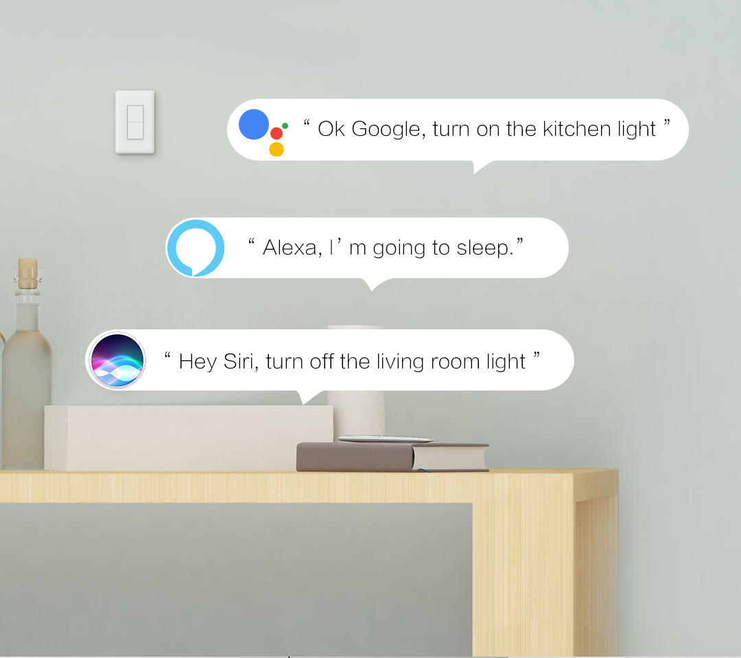 Smart wall light switch compatible with HomeKit Siri, Google Assistant and Amazon Alexa