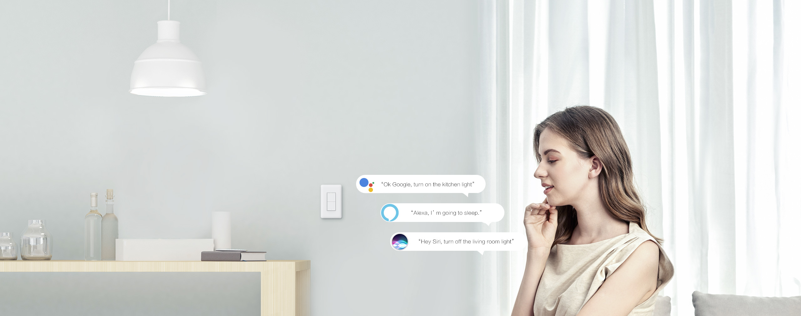 Smart wall switch with neutral compatible with HomeKit Siri, Google Assistant and Amazon Alexa