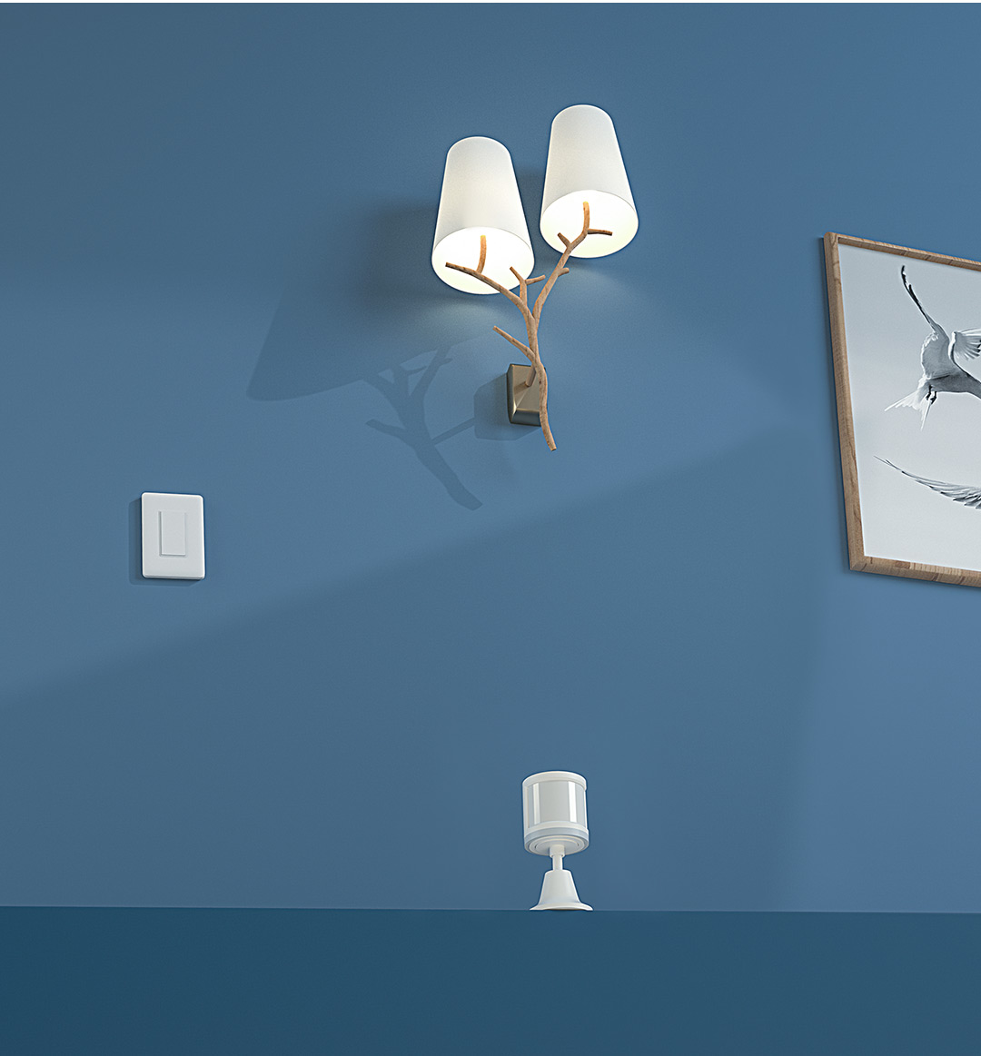 Smart lighting at night with our smart light switch and human motion sensor